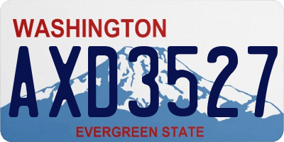 WA license plate AXD3527