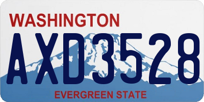 WA license plate AXD3528