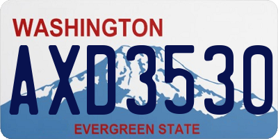 WA license plate AXD3530