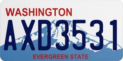 WA license plate AXD3531