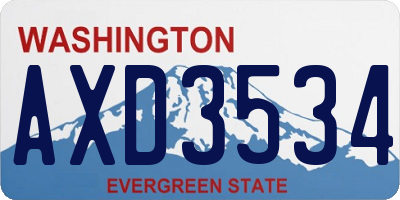 WA license plate AXD3534