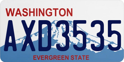 WA license plate AXD3535