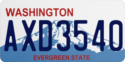 WA license plate AXD3540