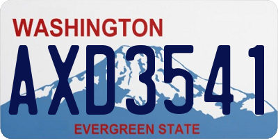 WA license plate AXD3541