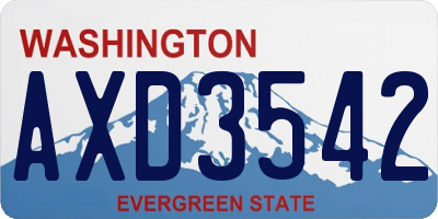 WA license plate AXD3542