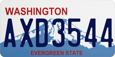 WA license plate AXD3544