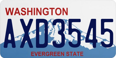 WA license plate AXD3545