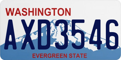 WA license plate AXD3546