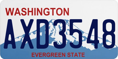 WA license plate AXD3548
