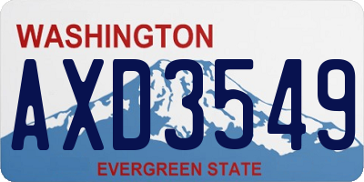 WA license plate AXD3549