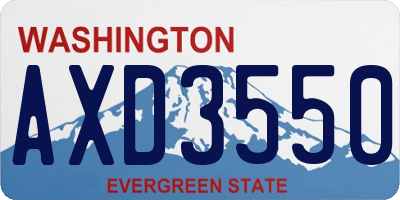 WA license plate AXD3550