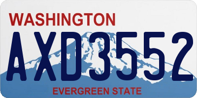 WA license plate AXD3552