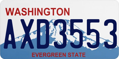 WA license plate AXD3553