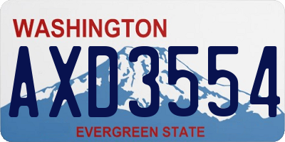 WA license plate AXD3554