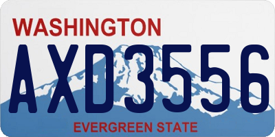 WA license plate AXD3556