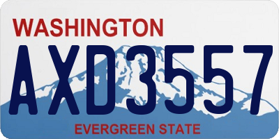 WA license plate AXD3557