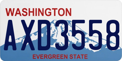 WA license plate AXD3558