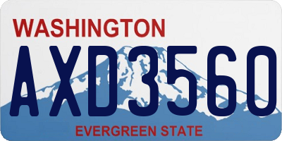 WA license plate AXD3560