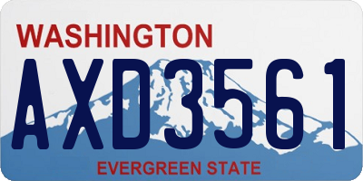 WA license plate AXD3561