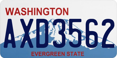 WA license plate AXD3562