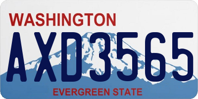 WA license plate AXD3565