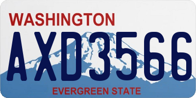 WA license plate AXD3566