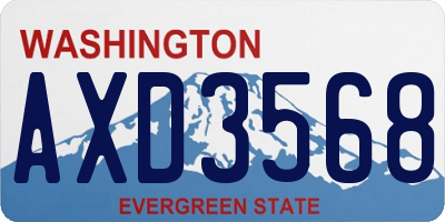 WA license plate AXD3568