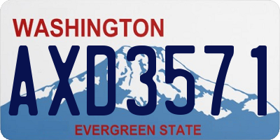 WA license plate AXD3571