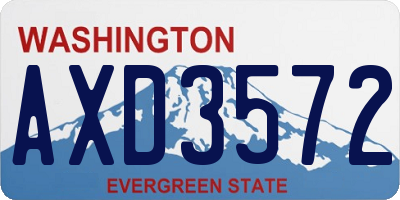 WA license plate AXD3572