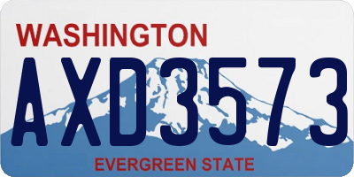 WA license plate AXD3573