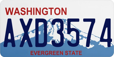 WA license plate AXD3574