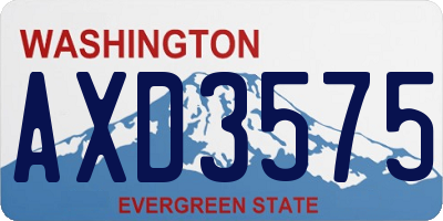 WA license plate AXD3575