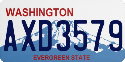 WA license plate AXD3579