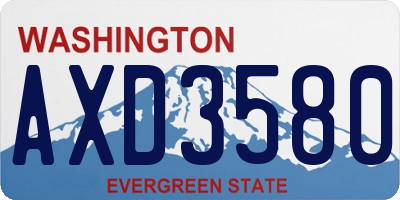 WA license plate AXD3580