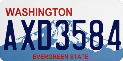 WA license plate AXD3584