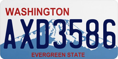 WA license plate AXD3586