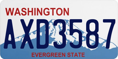 WA license plate AXD3587