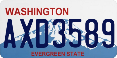 WA license plate AXD3589