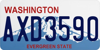 WA license plate AXD3590