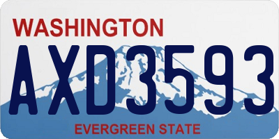 WA license plate AXD3593
