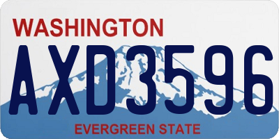 WA license plate AXD3596