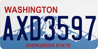 WA license plate AXD3597