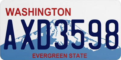 WA license plate AXD3598