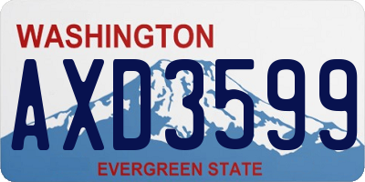 WA license plate AXD3599