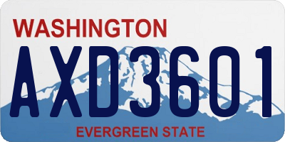WA license plate AXD3601