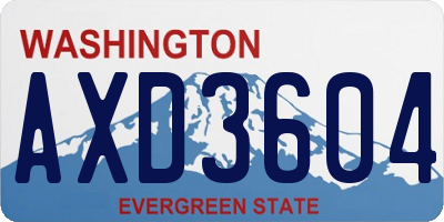 WA license plate AXD3604