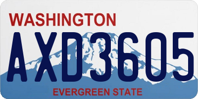 WA license plate AXD3605
