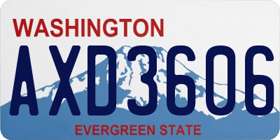WA license plate AXD3606