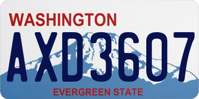 WA license plate AXD3607
