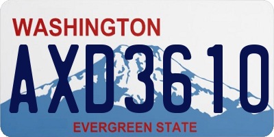 WA license plate AXD3610